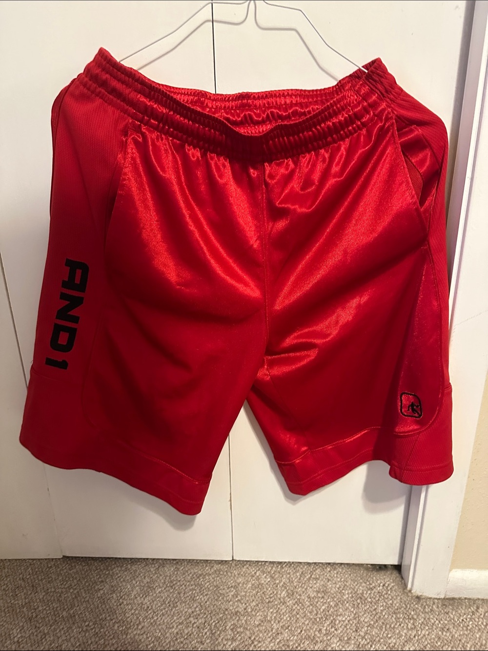 And1 Men’s Bright Red Athletic Basketball Shorts
